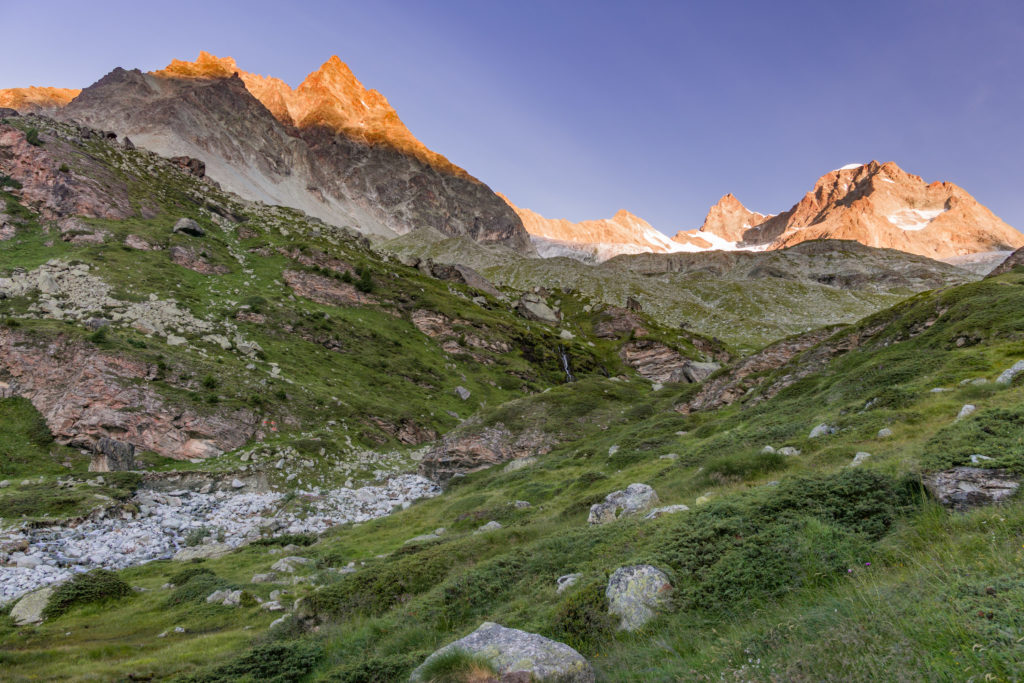 Alpenglühen zum Sonnenaufgang